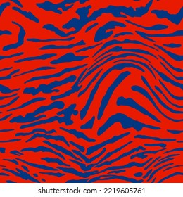 Abstract Hand Drawing Seamless Wavy Liquid Zebra Tiger Stripes Vector Pattern