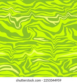 Abstracto Dibujo Mano Sin Marea Wavy Láquido Tigre Cebra Tiras Vector Patrón Fondo Aislado