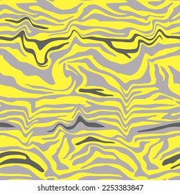 Abstracto Dibujo Mano Sin Marea Wavy Láquido Tigre Cebra Tiras Vector Patrón Fondo Aislado