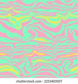 Abstracto Dibujo Mano Sin Marea Wavy Láquido Tigre Cebra Tiras Vector Patrón Fondo Aislado