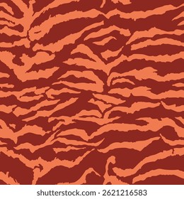 Dibujo Abstractas de la mano Patrón de Vector de rayas de tigre de cebra ondulada sin costuras Fondo aislado