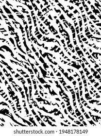 Abstract Hand Drawing Seamless Zebra Stripes Seamless Vector Pattern Isolated Background