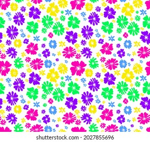 Dibujo manual abstracto de pequeñas flores de rosca patrón vectorial sin soldadura fondo aislado