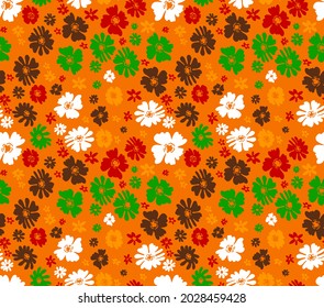 Dibujo manual abstracto de pequeñas flores de rosca patrón vectorial sin soldadura fondo aislado