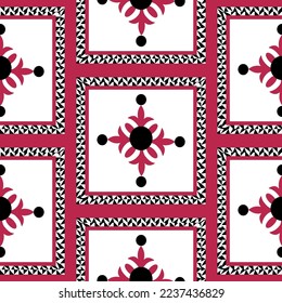 Resumen Plano De La Mano De Nieve Al Cual Lanza Patrón Étnico Tradicional Vector De Mar Patrón De Navidad Aislado Fondo