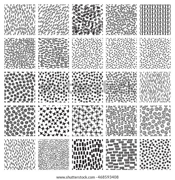 Abstract Hand Drawing Textures Collection Vector Stock Vector (Royalty ...