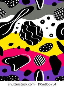 Grado de guiado de mano grueso con formas geométricas Patrón vectorial repetitivo Fondo aislado