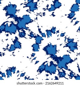 Abstract Hand Drawing Tie Dye Shibori Camouflage Shapes Seamless Vector Pattern Isolated Background
