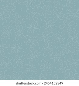 Abstract Hand Drawing Tropical Exotic Hibiscus Flowers and Leaves Seamless Pattern with Tie Dye Background