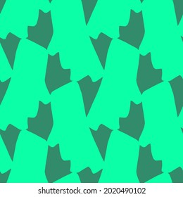 Abstract Hand Drawing Two Colors People Heads Silhouettes Seamless Vector Pattern Geometric Background