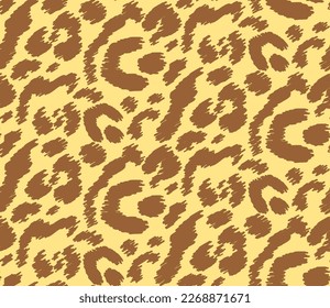 Abstract Hand Drawing Two Colors Scribbled Leopard Cheetah Panther Animal Skin Shapes Seamless Vector Pattern Isolated Background