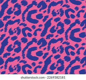 Abstract Hand Drawing Two Colors Scribbled Leopard Cheetah Panther Animal Skin Shapes Seamless Vector Pattern Isolated Background