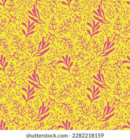 Abstract Hand Drawing Two Colors Victorian Baroque Flowers and Leaves Seamless Vector Pattern Isolated Background Seamless vector floral pattern in Hawaiian style with big flowers