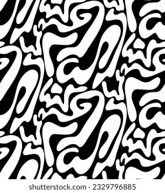 Abstracto Dibujo A Mano Dos Colores Swirls Ondulación Líquido Tiras Geométricas Líneas De Vector De Camuflaje Sin Marea Patrón De Fondo Aislado