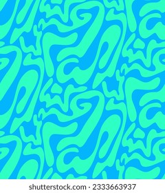 Abstraktes Handziehen von zwei Farben wirft Wavy Liquid Geometric Stripes Linien Nahtlose Camouflage Vektormuster einzeln auf Hintergrund
