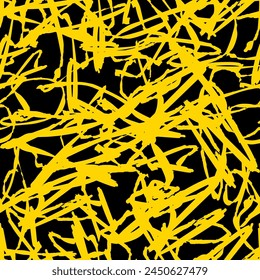 Dibujo Abstractas a mano Dos Colores Mezcla Garabatos Pinceladas Rasguños Líneas Patrón de Vector geométrico sin fisuras Fondo aislado