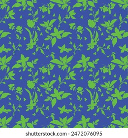 Abstrakte Handzeichnung Zwei Farben Viktorianischer Barock Blumen und Blätter Nahtlose Vektorgrafik Muster Isolierter Hintergrund Nahtlose Vektorgrafik Blumenmuster im hawaiianischen Stil mit großen Blumen