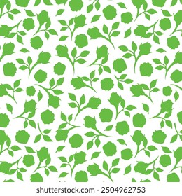 Abstract Hand Drawing Two Colors Victorian Baroque Flowers and Leaves Seamless Vector Pattern Isolated Background Seamless vector floral pattern in Hawaiian style with big flower