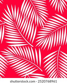 Abstract Hand Drawing Two Colors Victorian Baroque Flowers and Leaves Seamless Vector Pattern Isolated Background Seamless vector floral pattern in Hawaiian style with big flowers. Silhouette floral