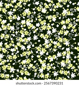 Abstract Hand Drawing Two Colors Victorian Baroque Flowers and Leaves Seamless Vector Pattern Isolated Background Seamless vector floral pattern in Hawaiian style with big silhouette flowers