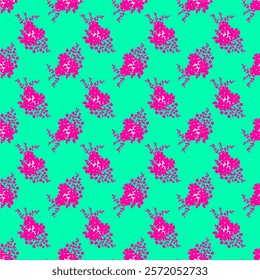 Abstract Hand Drawing Two Colors Victorian Baroque Flowers and Leaves Seamless Vector Pattern Isolated Background Seamless vector floral pattern in Hawaiian style with big flower.