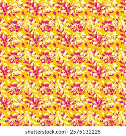 Abstract Hand Drawing Two Colors Victorian Baroque Flowers and Leaves Seamless Vector Pattern Isolated Background Seamless vector floral pattern in Hawaiian style with big flowers