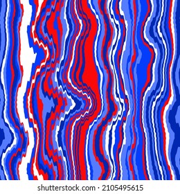 Abstract Hand Drawing Vertical Distorted Wavy Stripes Seamless Vector Pattern with Multicolored Background