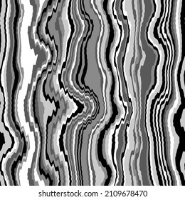 Abstract Hand Drawing Vertical Distorted Wavy Stripes Seamless Vector Pattern with Multicolored Background