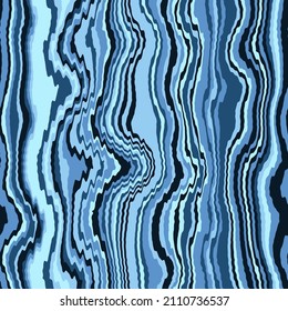Abstract Hand Drawing Vertical Distorted Wavy Stripes Seamless Vector Pattern with Multicolored Background