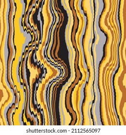 Abstract Hand Drawing Vertical Distorted Wavy Stripes Seamless Vector Pattern with Multicolored Background