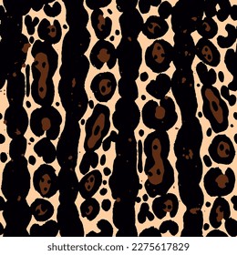 Resumen Dibujo A Mano Vertical Rayado Gran Leopardo Chita Formas De Piel Animal Tinta Mantiene Patrón Vector Sin Marea Fondo Aislado