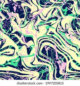 Abstract Hand Drawing Wavy Galaxy Space Stars Marble Seamless Vector Pattern Isolated Background  