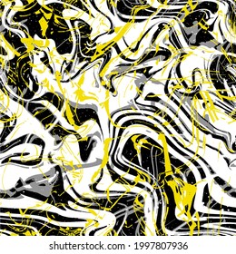 Abstract Hand Drawing Wavy Galaxy Space Stars Marble Seamless Vector Pattern Isolated Background  