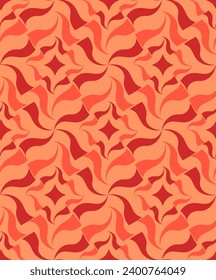 Abstract Hand Drawing Wavy Geometric Brush Strokes Seamless Vector Pattern Isolated Background