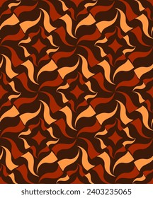 Abstract Hand Drawing Wavy Geometric Brush Strokes Seamless Vector Pattern Isolated Background