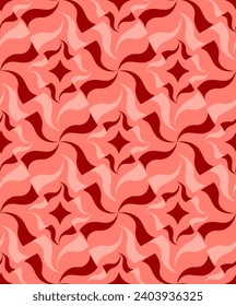 Abstract Hand Drawing Wavy Geometric Brush Strokes Seamless Vector Pattern Isolated Background