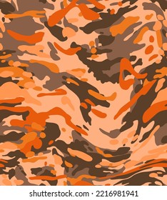 Abstract Hand Drawing Wavy Liquid Distorted Geometric Camouflage Shapes Seamless Vector Pattern Isolated Background