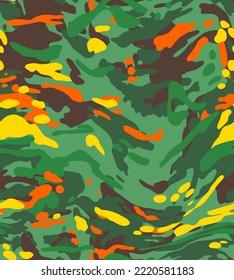 Abstracto Dibujo Mano Ondulación Liquido Distorsión Formas De Camuflaje Geométrico Sin Marea Patrón Vector Aislado Fondo