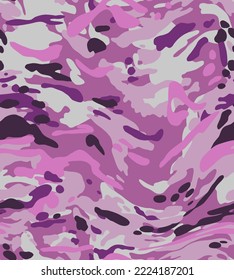 Abstraktes Handzeichnen, schwer flüssiges, verzerrtes geometrisches Camouflage-Formen Nahtloses Vektormuster, isolierter Hintergrund