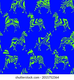 Fondo aislado del patrón vectorial sin costura de las cebras rayadas de ondulación de mano