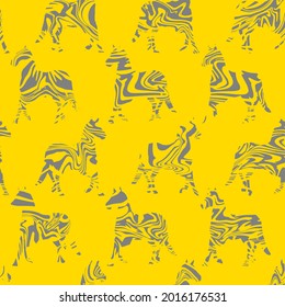 Fondo aislado del patrón vectorial sin costura de las cebras rayadas de ondulación de mano
