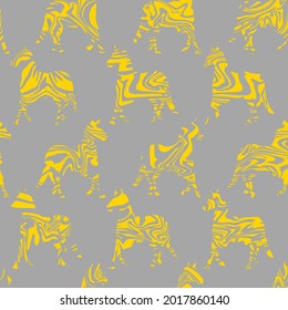 Abstract Hand Drawing Wavy Striped Zebras Seamless Vector Pattern Isolated Background