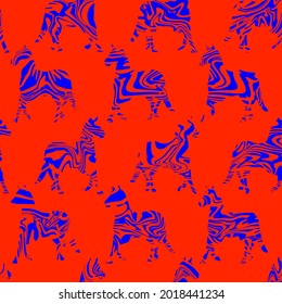 Fondo aislado del patrón vectorial sin costura de las cebras rayadas de ondulación de mano