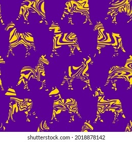 Abstract Hand Drawing Wavy Striped Zebras Seamless Vector Pattern Isolated Background