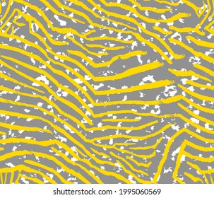 Abstract Hand Drawing Zebra Tiger Stripes and Leopard Cheetah Skin Shapes Seamless Vector Pattern Isolated Background