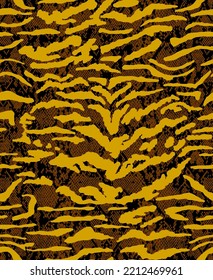 Resumen de la mano Dibujar tiras de tigre de cebra patrón vectorial sin sellar con fondo de piel de reptil de serpiente 