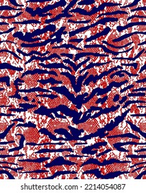 Abstraktes Handzeichnen Zebra Tiger Streifen Nahtlose Vektormuster mit schlanke Reptilienhaut-Hintergrund 