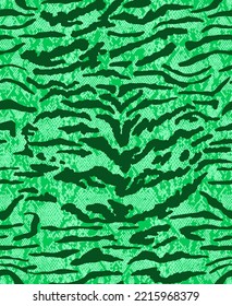 Abstract Hand Drawing Zebra Tiger Stripes Seamless Vector Pattern with Snake Reptile Skin Background 