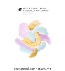 Abstract hand drawn acrylic watercolor background 
Color stain for design Paint brush strokes
