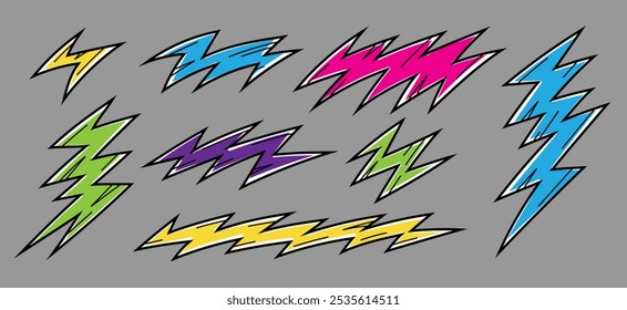 abstrakter handgezeichneter, aggressiver Energie-Grafikelementvektor
